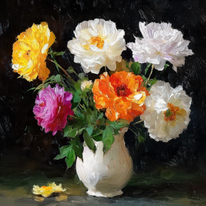 Floral Arrangement in White Vase